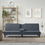 Sofá cama con portavasos terciopelo gris oscuro en Sofás | Comprar online en Foro24