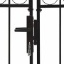 Cancela de valla doble puerta con arco 300x150 cm acero negro