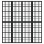 Biombo plegable con 4 paneles estilo japonés negro 160x170 cm