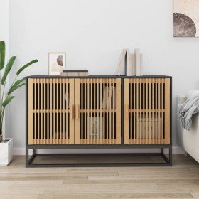 Aparador de madera contrachapada negro 105x30x65 cm Aparador de madera contrachapada negro 105x30x65 cm