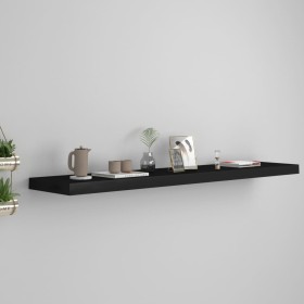 Black MDF floating wall shelf 120x23.5x3.8 cm by vidaXL, Shelves and shelves - Ref: Foro24-323841, Price: 35,70 €, Discount: %