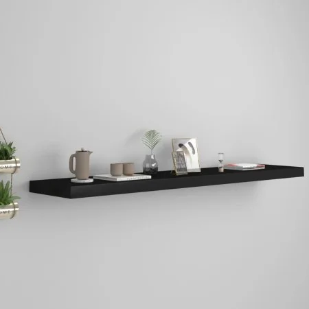 Black MDF floating wall shelf 120x23.5x3.8 cm by vidaXL, Shelves and shelves - Ref: Foro24-323841, Price: 36,38 €, Discount: %