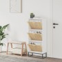 Mueble zapatero madera contrachapada blanco 52x25x120 cm