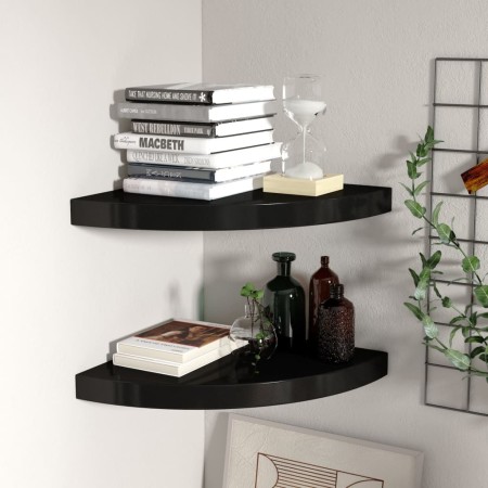 Eckregale 2 Stück MDF schwarz 35x35x3,8 cm von vidaXL, Regale und Regale - Ref: Foro24-323920, Preis: 55,42 €, Rabatt: %