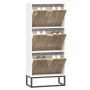 Mueble zapatero madera contrachapada blanco 52x25x120 cm