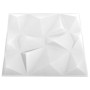 Paneles de pared 3D 24 unidades 50x50 cm blanco diamante 6 m²