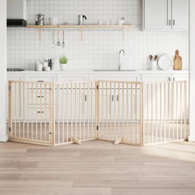 Puerta para perros plegable 4 paneles madera de álamo 320 cm Puerta para perros plegable 4 paneles madera de álamo 320 cm