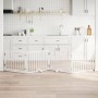 Puerta para perros plegable 4 paneles madera álamo blanca 320cm en Casetas y cercados para perros | Comprar online en Foro24