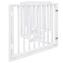 Puerta para perros plegable 4 paneles madera álamo blanca 320cm en Casetas y cercados para perros | Comprar online en Foro24