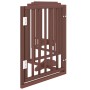 Puerta para perros plegable 6 paneles madera álamo marrón 300cm