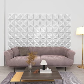 Paneles de pared 3D 24 unidades 50x50 cm blanco origami 6 m²