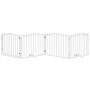 Puerta para perros plegable 4 paneles madera álamo blanca 320cm en Casetas y cercados para perros | Comprar online en Foro24
