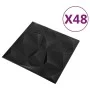 Paneles de pared 3D 48 unidades 50x50 cm negro diamante 12 m² de vidaXL, Recubrimiento de paredes - Ref: Foro24-150916, Preci...