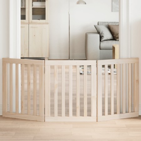 Puerta para perros plegable de 3 paneles, 150 cm, madera de