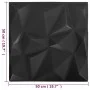 Paneles de pared 3D 48 unidades 50x50 cm negro diamante 12 m² de vidaXL, Recubrimiento de paredes - Ref: Foro24-150916, Preci...