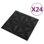 Paneles de pared 3D 24 unidades negro origami 6 m² 50x50 cm