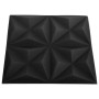 Paneles de pared 3D 24 unidades negro origami 6 m² 50x50 cm