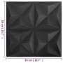 3D wall panels 48 units black origami 12 m² 50x50 cm by vidaXL, Wall covering - Ref: Foro24-150918, Price: 122,17 €, Discount: %