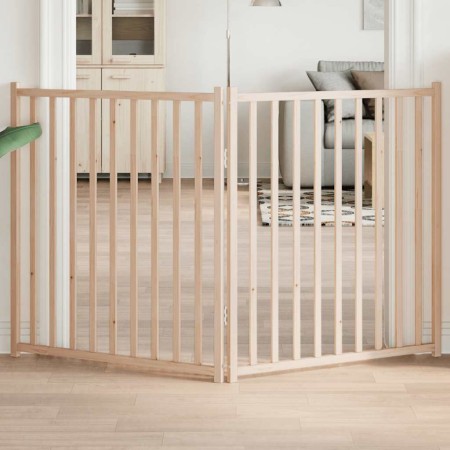 Puerta para perros plegable 2 paneles madera de abeto 160 cm