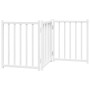 Puerta de perros plegable 3 paneles madera abeto blanco 150 cm