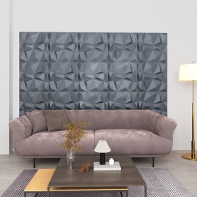 Paneles de pared 3D 48 unidades gris diamante 12 m² 50x50 cm