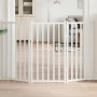 Puerta de perros plegable 3 paneles madera abeto blanco 150 cm