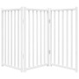 Puerta de perros plegable 3 paneles madera abeto blanco 150 cm