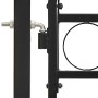 Cancela de valla doble puerta con arco 400x150 cm acero negro
