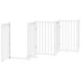 Puerta de perros plegable 6 paneles madera abeto blanco 300 cm