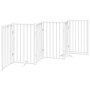 Puerta de perros plegable 6 paneles madera abeto blanco 300 cm