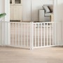 Puerta de perros plegable 2 paneles madera abeto blanco 160 cm