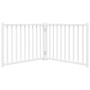 Puerta de perros plegable 2 paneles madera abeto blanco 160 cm