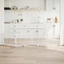 Puerta de perros plegable 4 paneles madera abeto blanco 320 cm