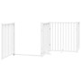 Puerta de perros plegable 4 paneles madera abeto blanco 320 cm en Casetas y cercados para perros | Comprar online en Foro24