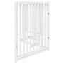 Puerta de perros plegable 4 paneles madera abeto blanco 320 cm en Casetas y cercados para perros | Comprar online en Foro24