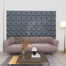 Paneles de pared 3D 24 unidades gris origami 6 m² 50x50 cm
