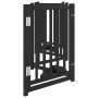 Puerta de perros plegable 6 paneles madera abeto negra 300 cm en Casetas y cercados para perros | Comprar online en Foro24