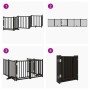 Puerta de perros plegable 6 paneles madera abeto negra 300 cm en Casetas y cercados para perros | Comprar online en Foro24