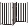 Puerta de perros plegable 3 paneles madera abeto negro 150 cm