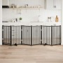 Puerta de perros plegable 6 paneles madera abeto negra 300 cm en Casetas y cercados para perros | Comprar online en Foro24