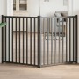 Puerta de perros plegable 2 paneles madera abeto negro 160 cm en Casetas y cercados para perros | Comprar online en Foro24