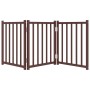Puerta de perros plegable 3 paneles madera abeto marrón 150 cm
