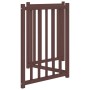 Puerta de perros plegable 3 paneles madera abeto marrón 150 cm