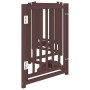 Puerta de perros plegable 6 paneles madera abeto marrón 300 cm