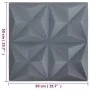 Paneles de pared 3D 48 unidades gris origami 12 m² 50x50 cm de vidaXL, Recubrimiento de paredes - Ref: Foro24-150922, Precio:...