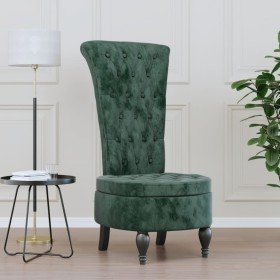 Sillón de respaldo alto con botones terciopelo verde oscuro Sillón de respaldo alto con botones terciopelo verde oscuro