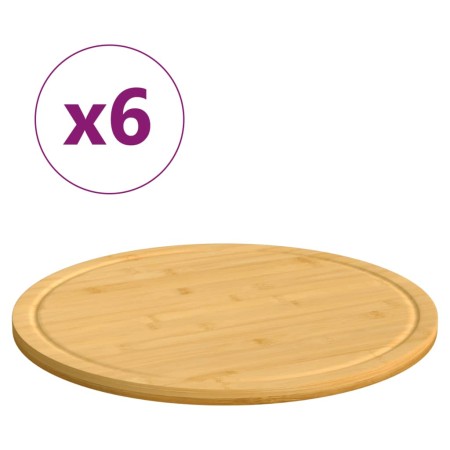 Tablas de cortar 6 uds bambú Ø40x1,5 cm en Tablas de cortar | Comprar online en Foro24