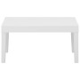 Set de muebles de jardín 6 piezas con cojines plástico blanco