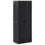 Garden storage cabinet in black PP rattan 65x45x172 cm by vidaXL, Lockers and storage cabinets - Ref: Foro24-151238, Price: 3...