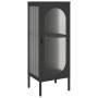 Aparador alto vidrio y acero negro 40x35x105 cm